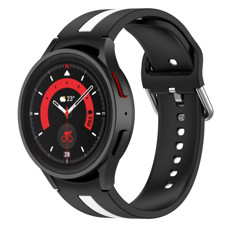 Zweifarbiges Streifen-Silikon-Armband, für Samsung Galaxy Watch5 / Watch5 Pro