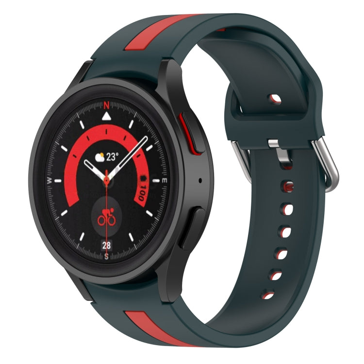Zweifarbiges Streifen-Silikon-Armband, für Samsung Galaxy Watch5 / Watch5 Pro