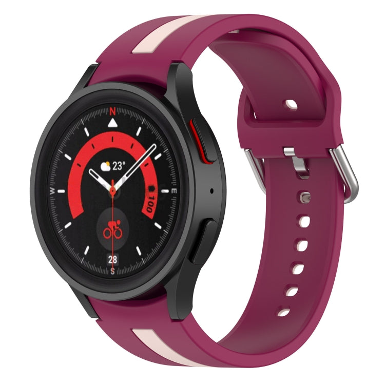 Zweifarbiges Streifen-Silikon-Armband, für Samsung Galaxy Watch5 / Watch5 Pro