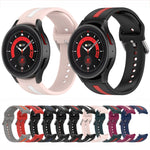Zweifarbiges Streifen-Silikon-Armband, für Samsung Galaxy Watch5 / Watch5 Pro
