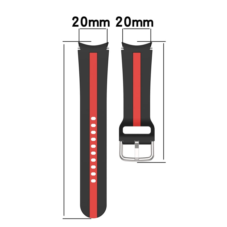Zweifarbiges Streifen-Silikon-Armband, für Samsung Galaxy Watch5 / Watch5 Pro