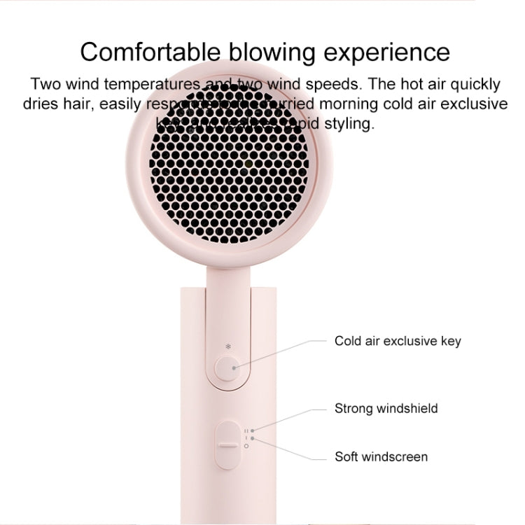 Original Xiaomi Mijia H100 Negativ-Ionen Tragbarer Elektrischer Haartrockner, US-Stecker, H100 (Pink)