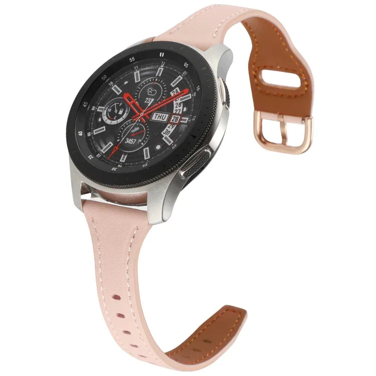 22 mm breites Uhrenarmband aus echtem Leder mit umgekehrter Dornschließe, passend für Samsung Galaxy Watch3 / Huawei Watch GT3 Pro