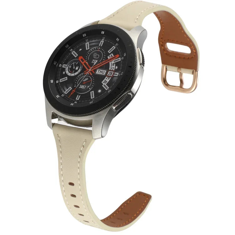 22 mm breites Uhrenarmband aus echtem Leder mit umgekehrter Dornschließe, passend für Samsung Galaxy Watch3 / Huawei Watch GT3 Pro
