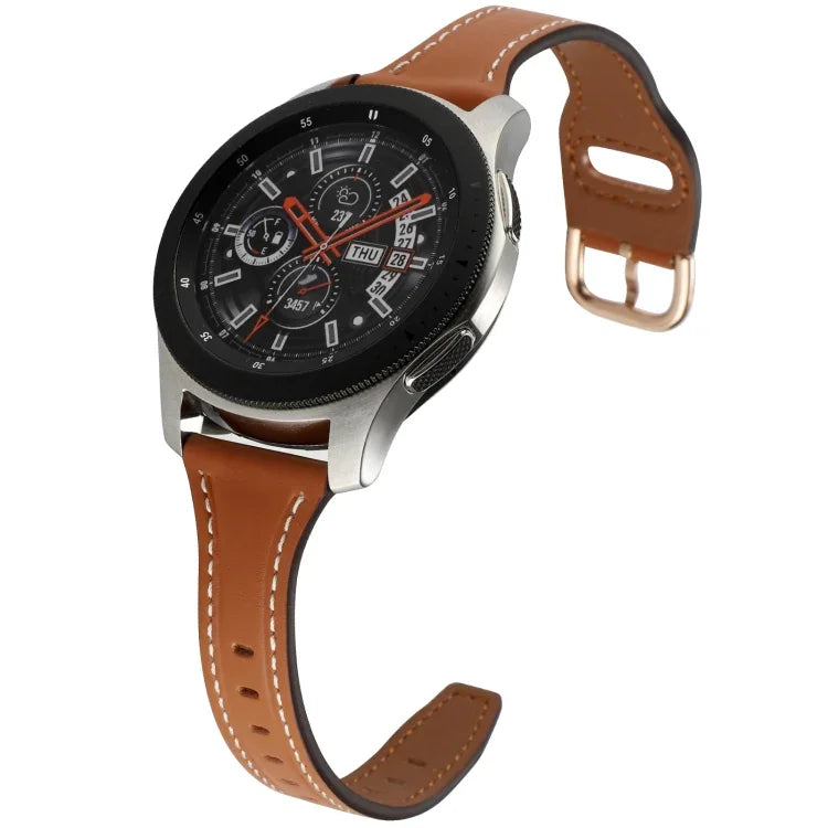 22 mm breites Uhrenarmband aus echtem Leder mit umgekehrter Dornschließe, passend für Samsung Galaxy Watch3 / Huawei Watch GT3 Pro