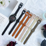22 mm breites Uhrenarmband aus echtem Leder mit umgekehrter Dornschließe, passend für Samsung Galaxy Watch3 / Huawei Watch GT3 Pro