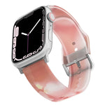 Frosted Translucent Silicone Watch Band For Apple Watch Series, 7 45mm / 6&SE&5&4 44mm / 3&2&1 42mm, 7 41mm / 6&SE&5&4 40mm / 3&2&1 38mm
