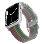 Frosted Translucent Silicone Watch Band For Apple Watch Series, 7 45mm / 6&SE&5&4 44mm / 3&2&1 42mm, 7 41mm / 6&SE&5&4 40mm / 3&2&1 38mm