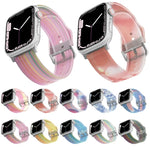 Frosted Translucent Silicone Watch Band For Apple Watch Series, 7 45mm / 6&SE&5&4 44mm / 3&2&1 42mm, 7 41mm / 6&SE&5&4 40mm / 3&2&1 38mm