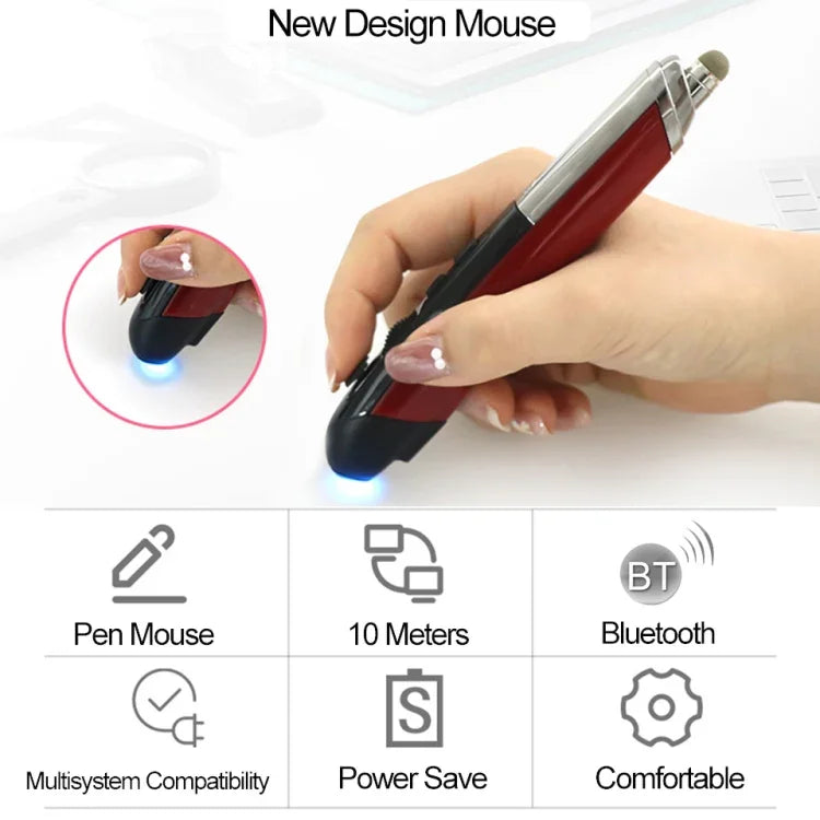 PR-08 Multifunktionale kabellose Bluetooth-Stiftmaus Kapazitive Stiftmaus, 4 Tasten (Weiß), 4 Tasten (Blau), 4 Tasten (Grau), 4 Tasten (Rot), 4 Tasten (Schwarz)