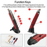 PR-08 Multifunktionale kabellose Bluetooth-Stiftmaus Kapazitive Stiftmaus, 4 Tasten (Weiß), 4 Tasten (Blau), 4 Tasten (Grau), 4 Tasten (Rot), 4 Tasten (Schwarz)