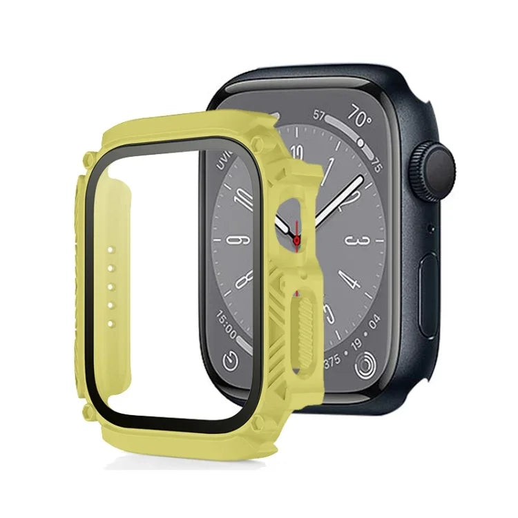 Screen Tempered Glass Film Armor Waterproof Watch Case, For Apple Watch Series 9 / 8 / 7 45mm, For Apple Watch Series 9 / 8 / 7 41mm