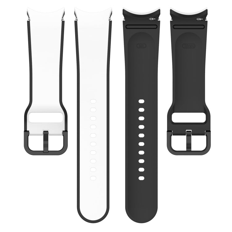 Zweifarbiges Silikon-Uhrenarmband, für Samsung Galaxy Watch4 Classic 46mm / Watch4 44mm, für Samsung Galaxy Watch4 Classic 42mm / Watch4 40mm, für Samsung Galaxy Watch5 Pro / Watch5