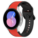 Zweifarbiges Silikon-Uhrenarmband, für Samsung Galaxy Watch4 Classic 46mm / Watch4 44mm, für Samsung Galaxy Watch4 Classic 42mm / Watch4 40mm, für Samsung Galaxy Watch5 Pro / Watch5