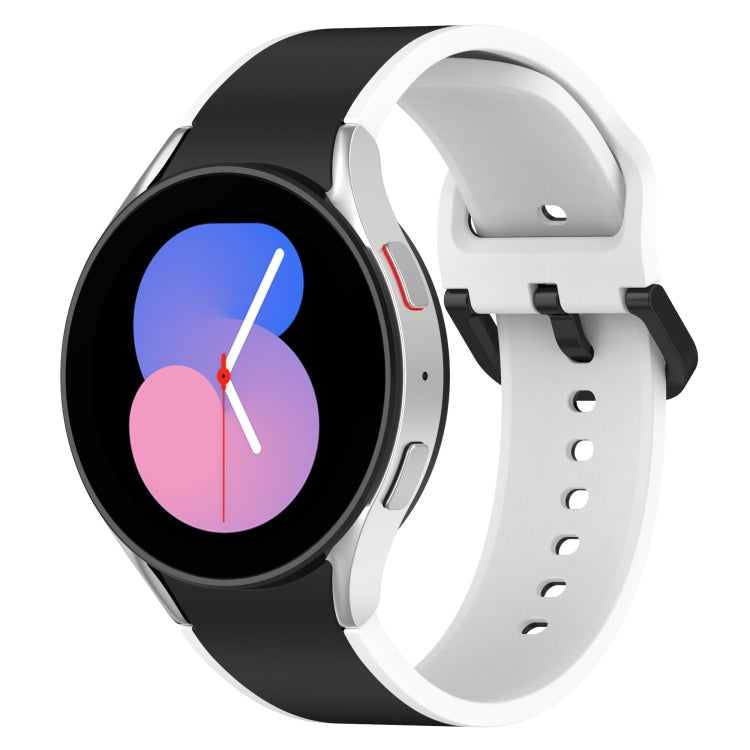 Zweifarbiges Silikon-Uhrenarmband, für Samsung Galaxy Watch4 Classic 46mm / Watch4 44mm, für Samsung Galaxy Watch4 Classic 42mm / Watch4 40mm, für Samsung Galaxy Watch5 Pro / Watch5