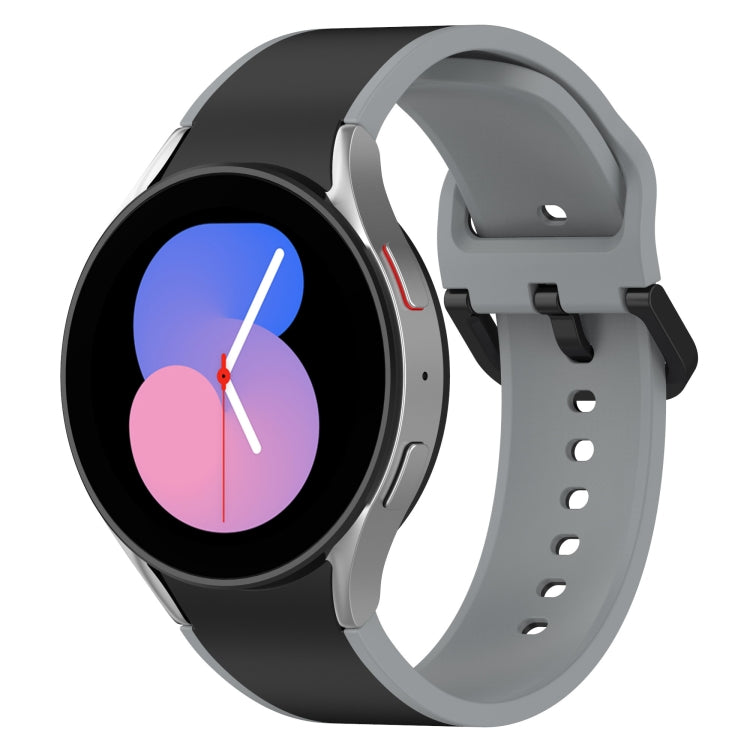Zweifarbiges Silikon-Uhrenarmband, für Samsung Galaxy Watch4 Classic 46mm / Watch4 44mm, für Samsung Galaxy Watch4 Classic 42mm / Watch4 40mm, für Samsung Galaxy Watch5 Pro / Watch5