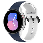Zweifarbiges Silikon-Uhrenarmband, für Samsung Galaxy Watch4 Classic 46mm / Watch4 44mm, für Samsung Galaxy Watch4 Classic 42mm / Watch4 40mm, für Samsung Galaxy Watch5 Pro / Watch5