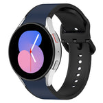 Zweifarbiges Silikon-Uhrenarmband, für Samsung Galaxy Watch4 Classic 46mm / Watch4 44mm, für Samsung Galaxy Watch4 Classic 42mm / Watch4 40mm, für Samsung Galaxy Watch5 Pro / Watch5