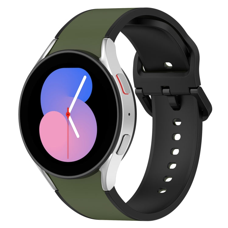 Zweifarbiges Silikon-Uhrenarmband, für Samsung Galaxy Watch4 Classic 46mm / Watch4 44mm, für Samsung Galaxy Watch4 Classic 42mm / Watch4 40mm, für Samsung Galaxy Watch5 Pro / Watch5