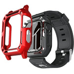 Military Silicone Watch Band + Watch Case Set, For Apple Watch Series 9/8/7 45mm, For Apple Watch Series 9/8/7 41mm