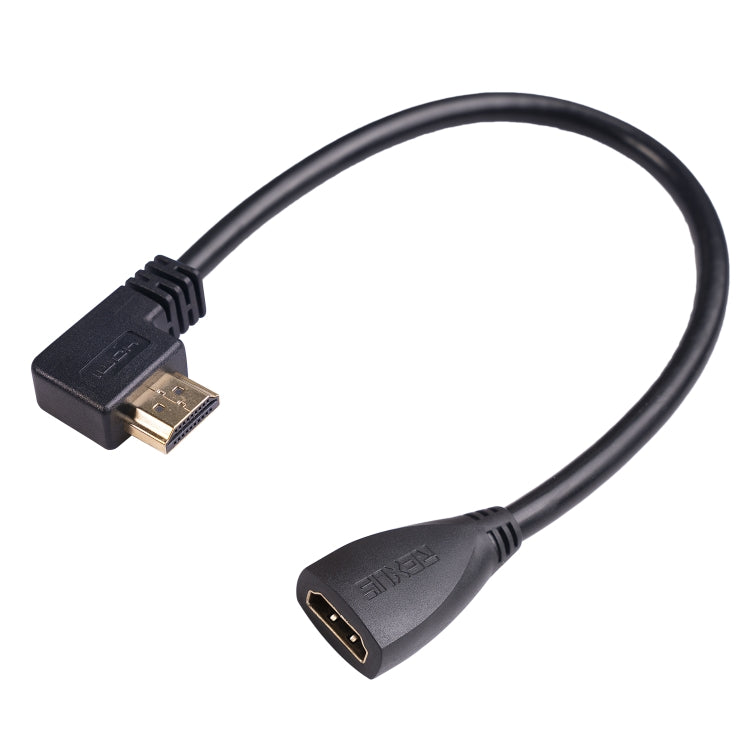 HDL-03 30cm HDMI Stecker Winkel zu Buchse Adapterkabel, Linker Winkel, 90 Grad, 270 Grad