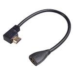 HDL-03 30cm HDMI Stecker Winkel zu Buchse Adapterkabel, Linker Winkel, 90 Grad, 270 Grad