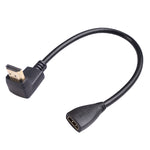 HDL-03 30cm HDMI Stecker Winkel zu Buchse Adapterkabel, Linker Winkel, 90 Grad, 270 Grad