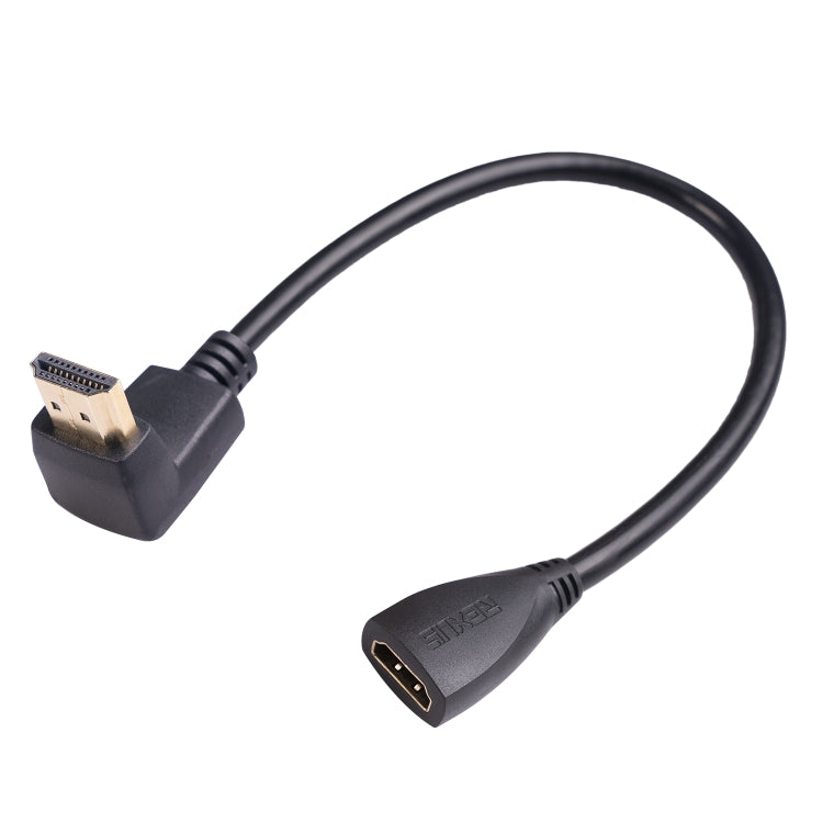 HDL-03 30cm HDMI Stecker Winkel zu Buchse Adapterkabel, Linker Winkel, 90 Grad, 270 Grad
