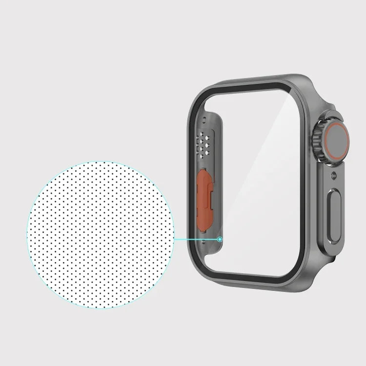 Schutzhülle aus Polycarbonat für Apple Watch Series 9 / 8 / 7 (45 mm) mit abnehmbarem Knopf