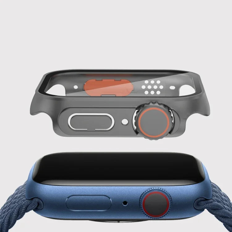 Schutzhülle aus Polycarbonat für Apple Watch Series 9 / 8 / 7 (45 mm) mit abnehmbarem Knopf