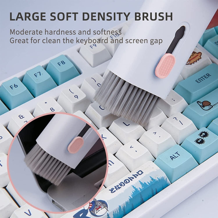 Q6E 7-in-1 Bluetooth Kopfhörer Computer Tastatur Reinigungswerkzeug Set, Q6E Blau, Q6E Pink