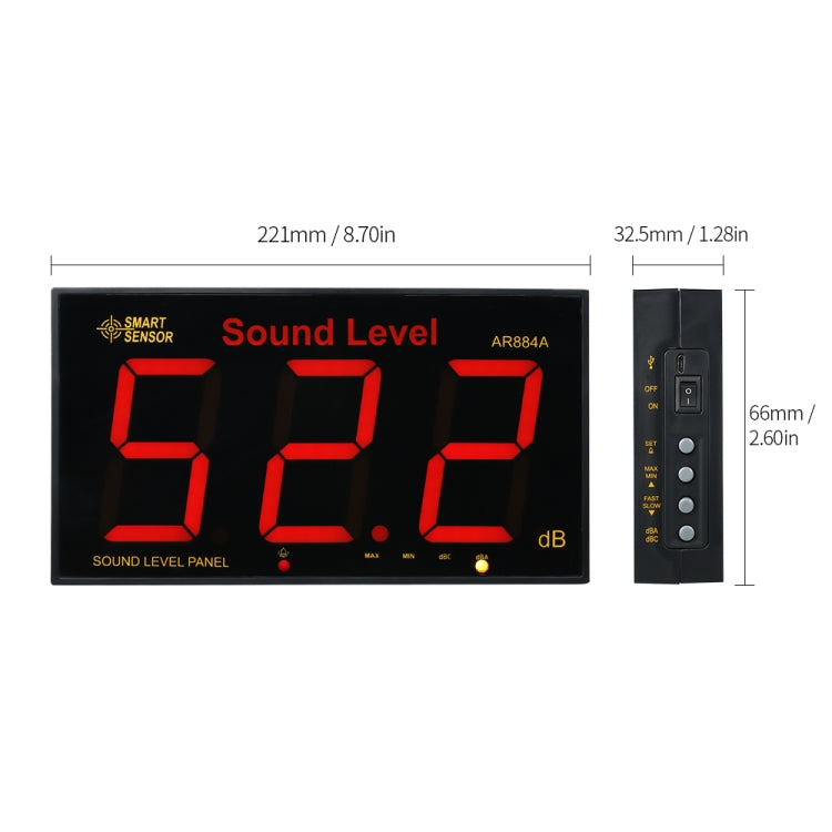 SmartSensor AR884A Intelligenter wandmontierter Schallpegelmesser