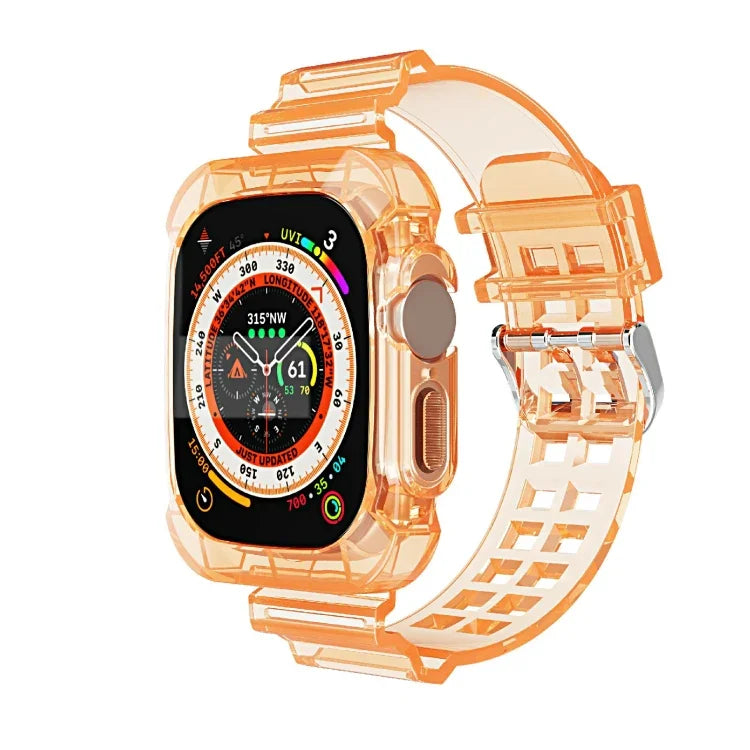 Transparentes, eisblaues TPU-Armband mit integriertem Design, passend für Apple Watch Ultra 49 mm