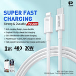 WEKOME WDC-168 Original Series PD 20W USB-C / Typ-C auf 8 Pin Schnelllade-Datenkabel, Länge: 1m
