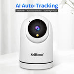 SriHome SH042 2,0 MP 1080P HD KI-WLAN-Schwenk-Neige-Überwachungskamera, SH042