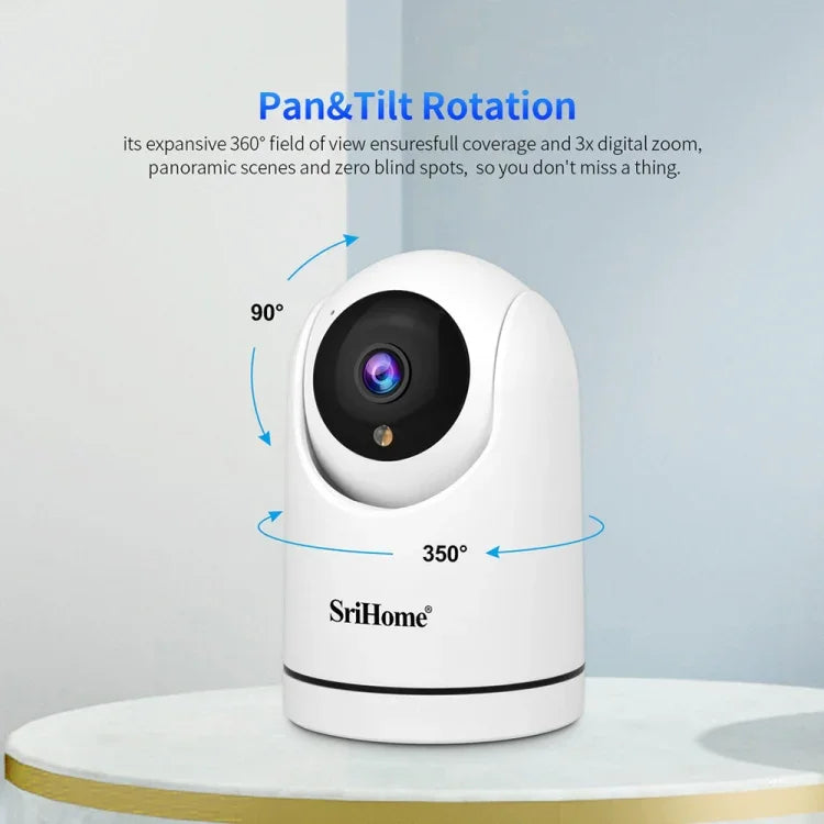 SriHome SH042 2,0 MP 1080P HD KI-WLAN-Schwenk-Neige-Überwachungskamera, SH042