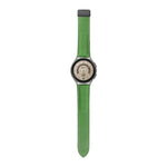 Für Samsung Galaxy Watch5 40 mm / 44 mm: Armband aus echtem, litschifarbenem Leder, schwarze und silberne Schließe