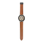 Für Samsung Galaxy Watch5 40 mm / 44 mm: Armband aus echtem, litschifarbenem Leder, schwarze und silberne Schließe