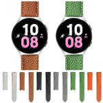 Für Samsung Galaxy Watch5 40 mm / 44 mm: Armband aus echtem, litschifarbenem Leder, schwarze und silberne Schließe