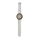 Für Samsung Galaxy Watch5 40 mm / 44 mm: Armband aus echtem, litschifarbenem Leder, schwarze und silberne Schließe