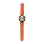 Für Samsung Galaxy Watch5 40 mm / 44 mm: Armband aus echtem, litschifarbenem Leder, schwarze und silberne Schließe