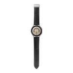 Für Samsung Galaxy Watch5 40 mm / 44 mm: Armband aus echtem, litschifarbenem Leder, schwarze und silberne Schließe
