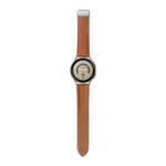 Für Samsung Galaxy Watch5 40 mm / 44 mm: Armband aus echtem, litschifarbenem Leder, schwarze und silberne Schließe