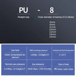 LAIZE 10 Stück PU Kunststoff Pneumatischer Schnellkupplungsstecker, PU-4, PU-6, PU-8, PU-10, PU-12, PU-14, PU-16