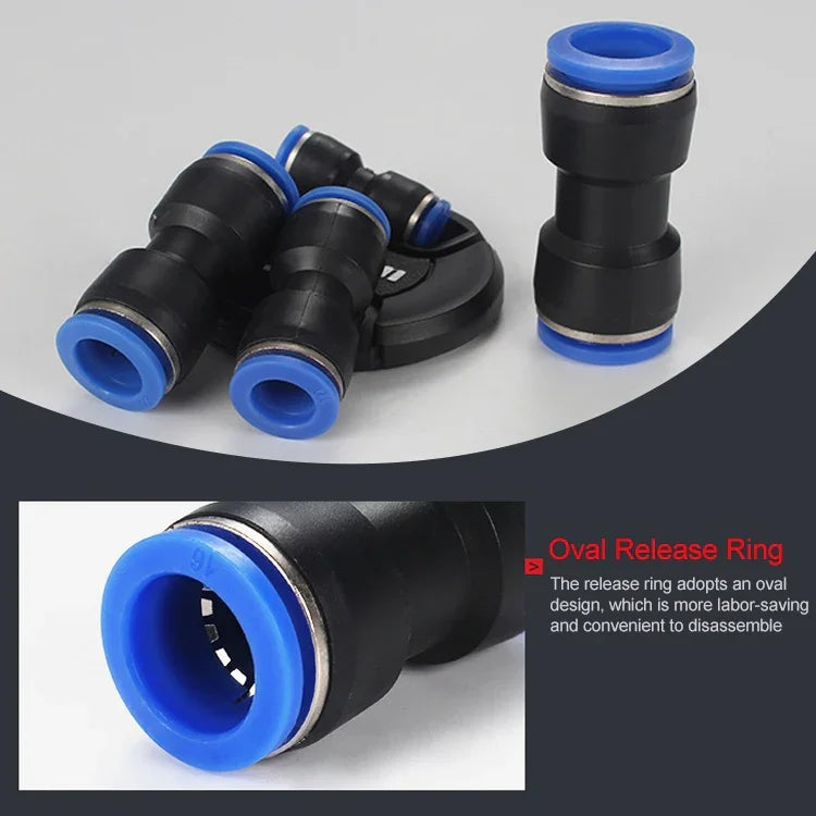 LAIZE 10 Stück PU Kunststoff Pneumatischer Schnellkupplungsstecker, PU-4, PU-6, PU-8, PU-10, PU-12, PU-14, PU-16