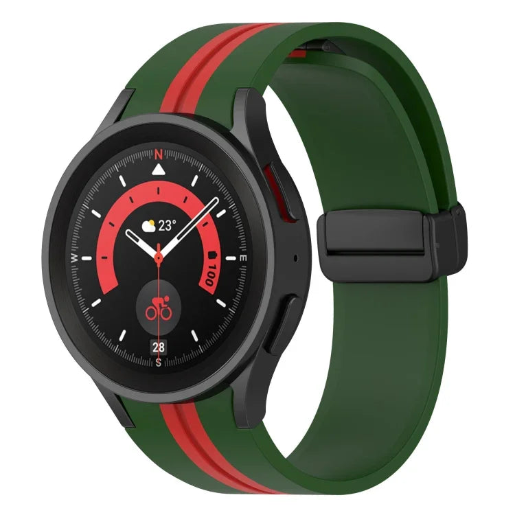 Two-color Stripe Silicone Watch Band, For Samsung Galaxy Watch5 Pro