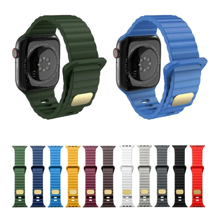 Atmungsaktives hautfreundliches Silikon für Apple Watch, Ultra 49mm / Series 8&7 45mm / SE 2&6&SE&5&4 44mm / 3&2&1 42mm, Series 8&7 41mm / SE 2&6&SE&5&4 40mm / 3&2&1 38mm