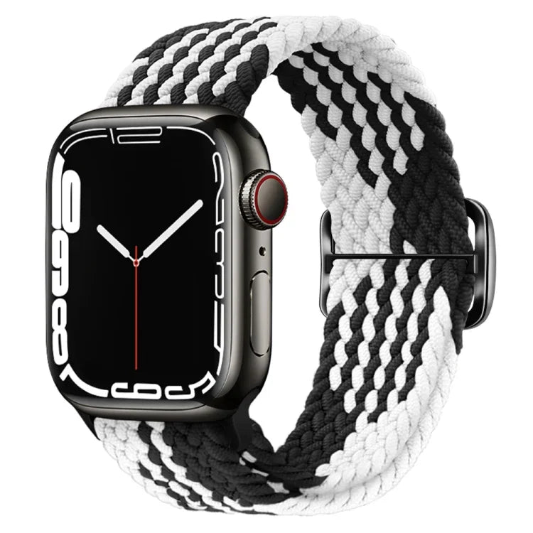 Nylon geflochtenes Uhrenarmband mit Schnalle für Apple Watch Ultra 49mm / Series 8&7 45mm / SE 2&6&SE&5&4 44mm / 3&2&1 42mm