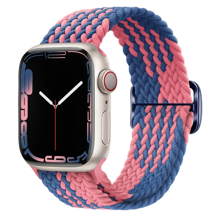Nylon geflochtenes Uhrenarmband mit Schnalle für Apple Watch Ultra 49mm / Series 8&7 45mm / SE 2&6&SE&5&4 44mm / 3&2&1 42mm