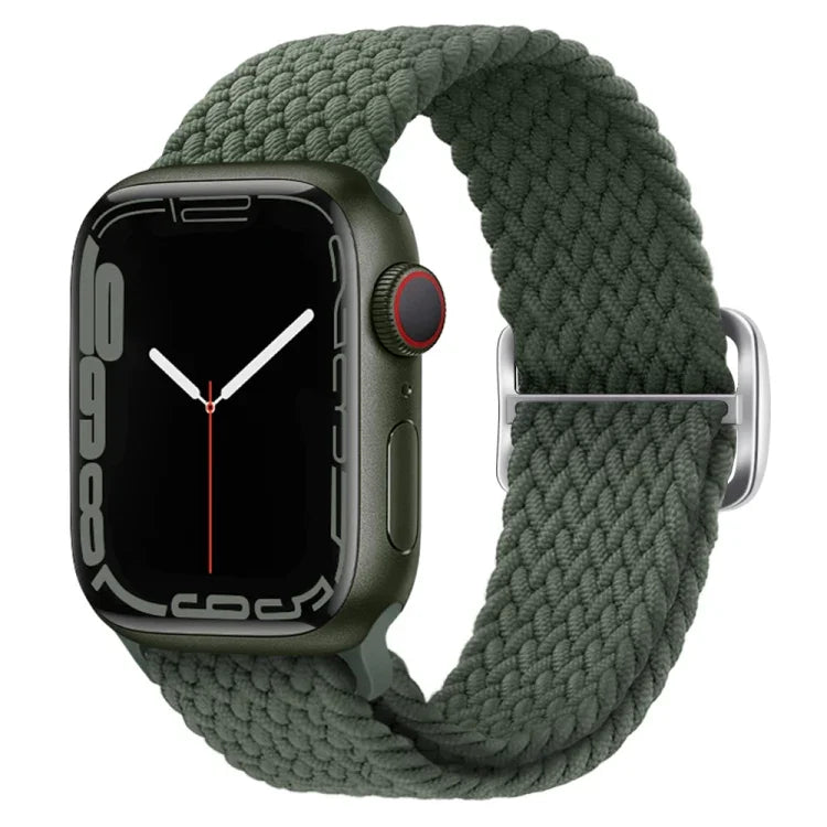 Nylon geflochtenes Uhrenarmband mit Schnalle für Apple Watch Ultra 49mm / Series 8&7 45mm / SE 2&6&SE&5&4 44mm / 3&2&1 42mm